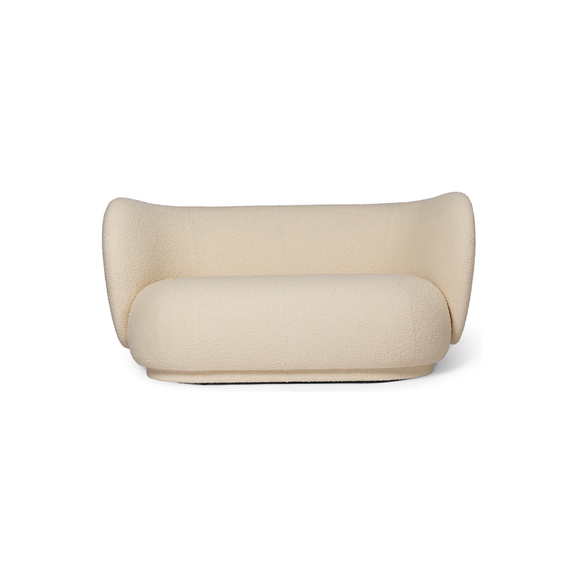 Ferm Living – Canapé 2 places Rico, Nordic bouclé blanc-cassé