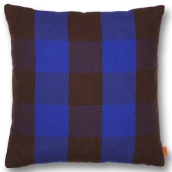 Grand Cushion cover - chocolate / bright blue - Ferm Living