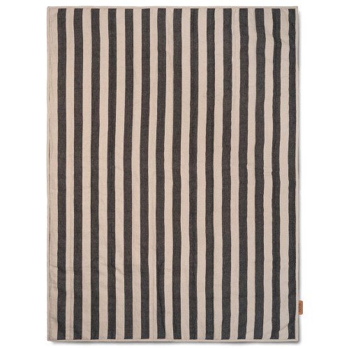 Grand quilted blanket - sand / black - Ferm Living