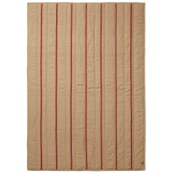 SOLD OUT - Grand quilted blanket - camel / red - Ferm Living