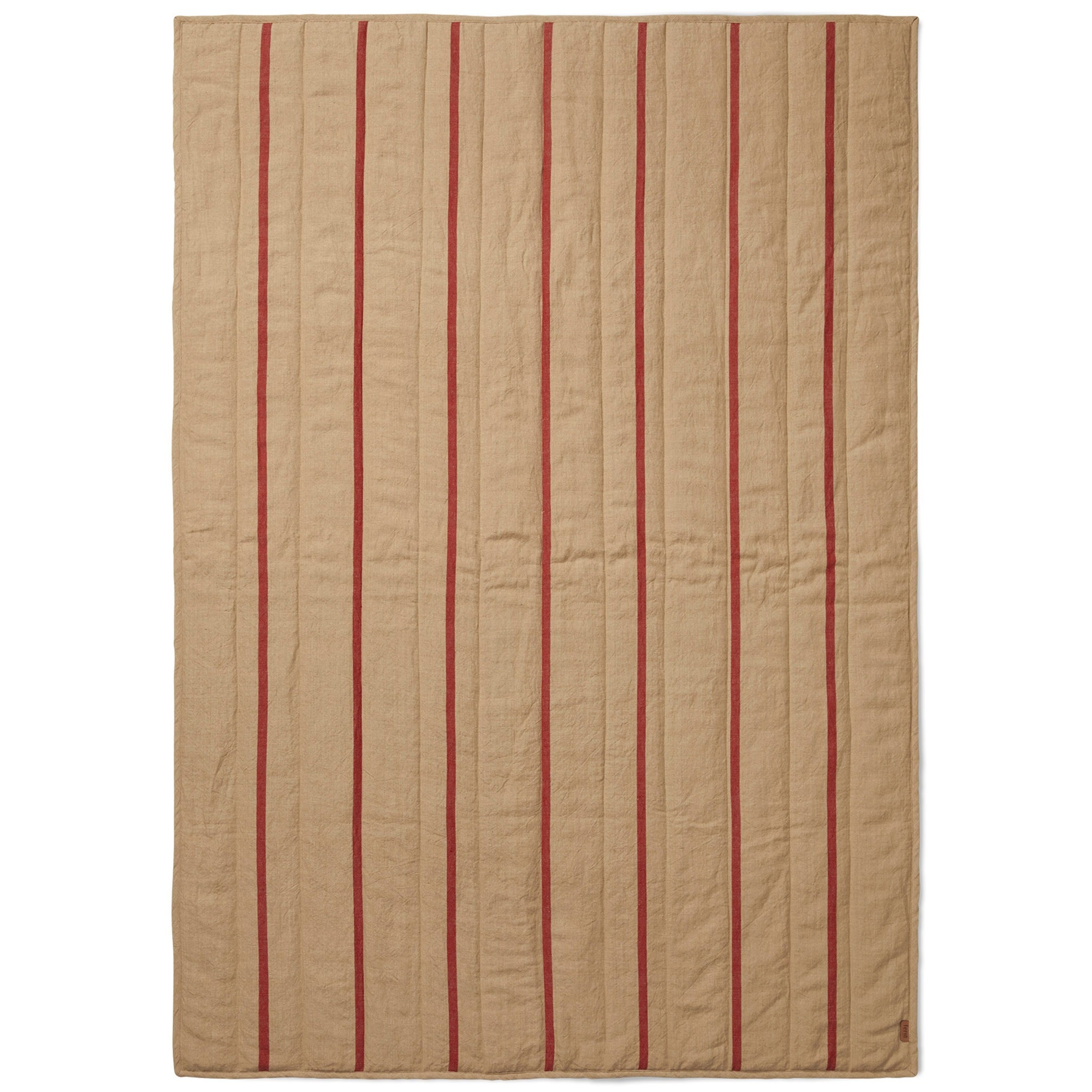 SOLD OUT - Grand quilted blanket - camel / red - Ferm Living