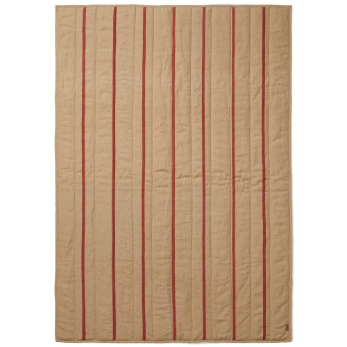 SOLD OUT - Grand quilted blanket - camel / red - Ferm Living