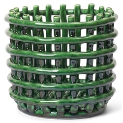 Ceramic basket S - emerald green - Ferm Living