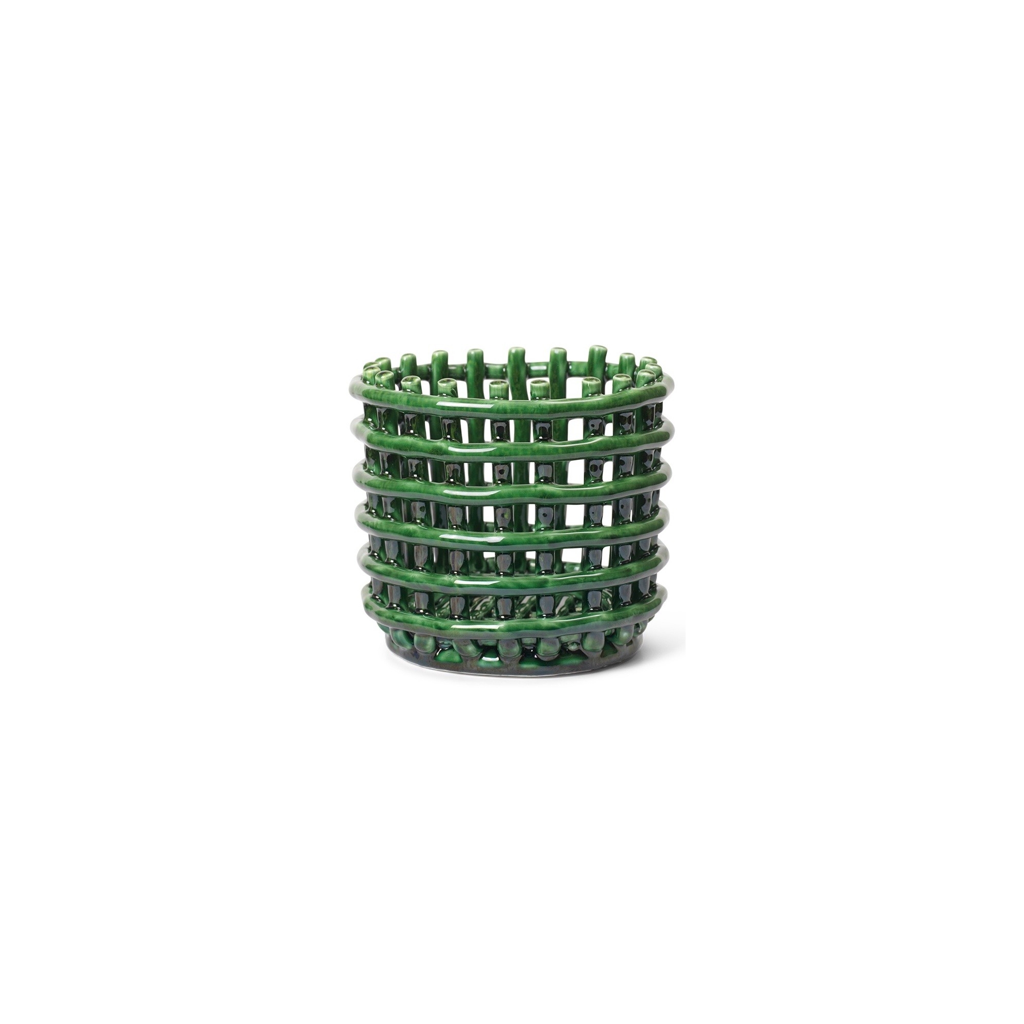 Ceramic basket S - emerald green - Ferm Living