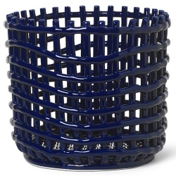 Ceramic basket S - blue - Ferm Living