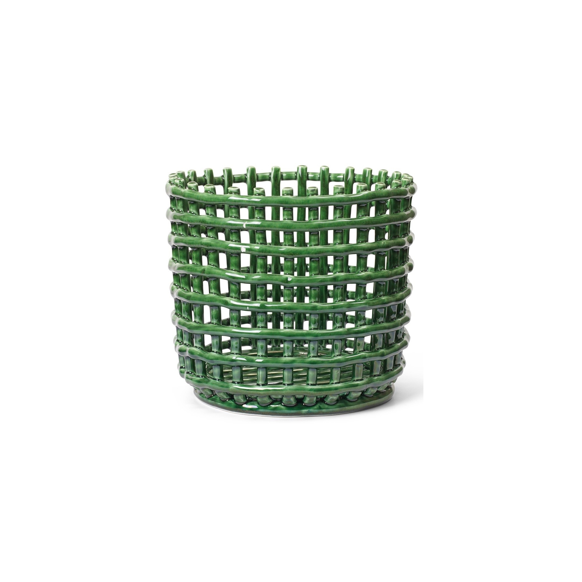 Ceramic basket L - emerald green - Ferm Living