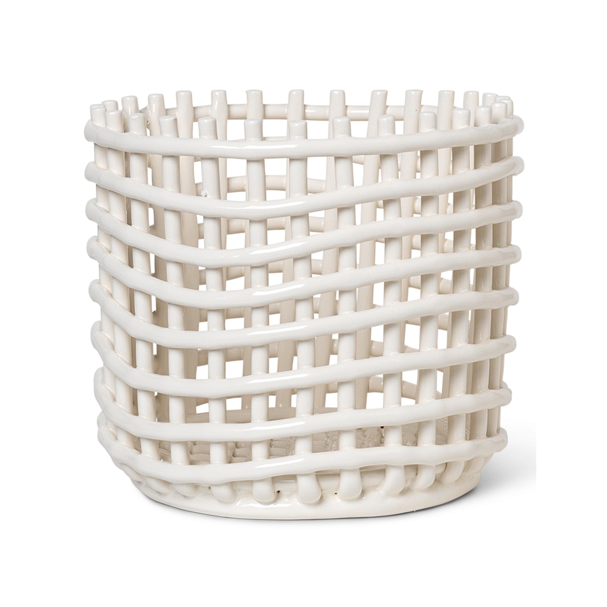 Ceramic basket L - off-white - Ferm Living