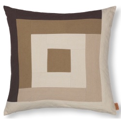 Border Cushion cover - coffee / dark sand - Ferm Living