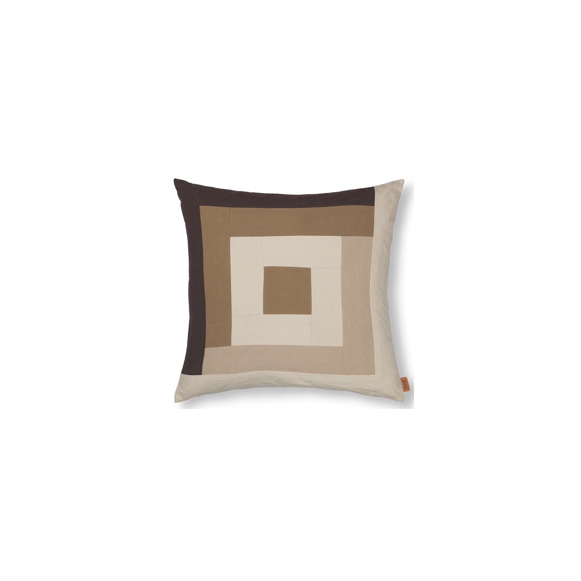 Border Cushion cover - coffee / dark sand - Ferm Living