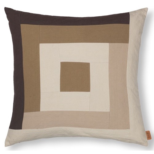 Housse de coussin Border - café / sable foncé - Ferm Living