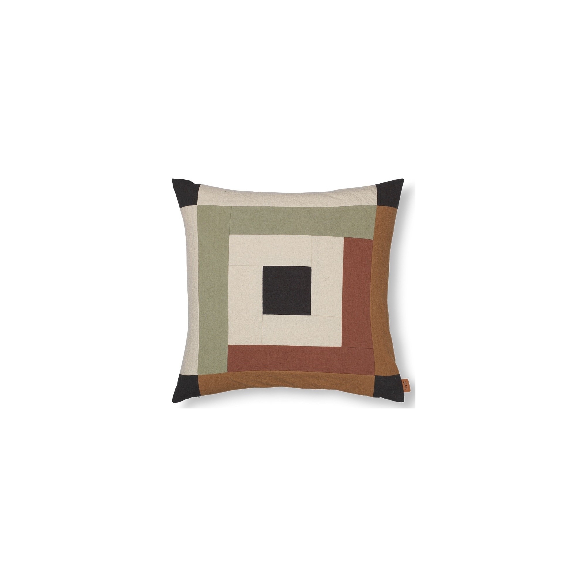 Border Cushion cover - dark sage / red brown - Ferm Living