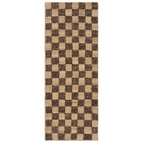 Check Wool runner – Coffee/natural - 70 x 180 cm - Ferm Living