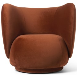 Ferm Living – Fauteuil Rico, Rich Velvet 21 Rust