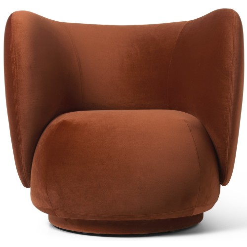 Ferm Living – Fauteuil Rico, Rich Velvet 21 Rust