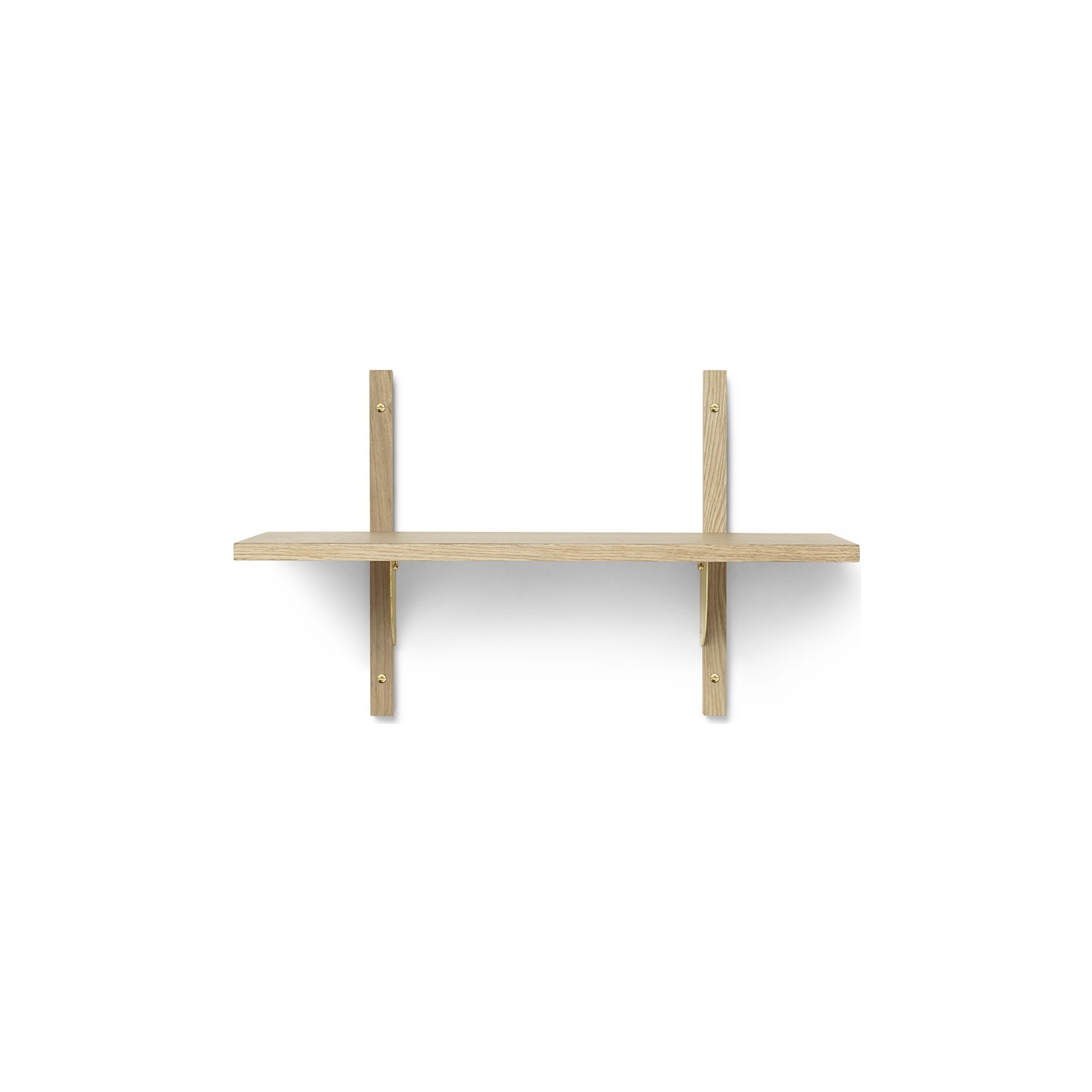 Sector Shelf – Simple and Narrow – Oak / Brass - Ferm Living