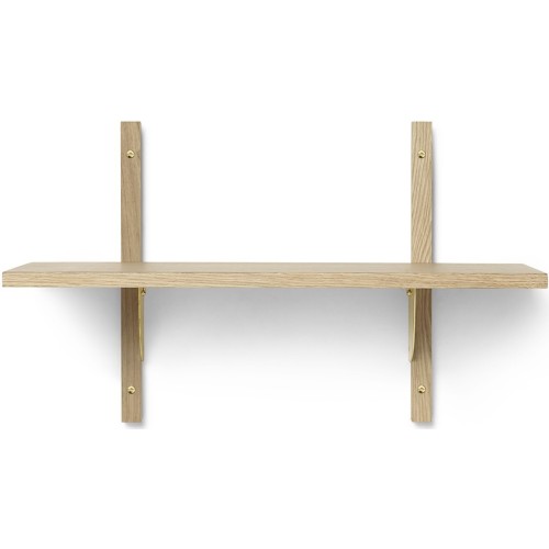 Sector Shelf – Simple and Narrow – Oak / Brass - Ferm Living