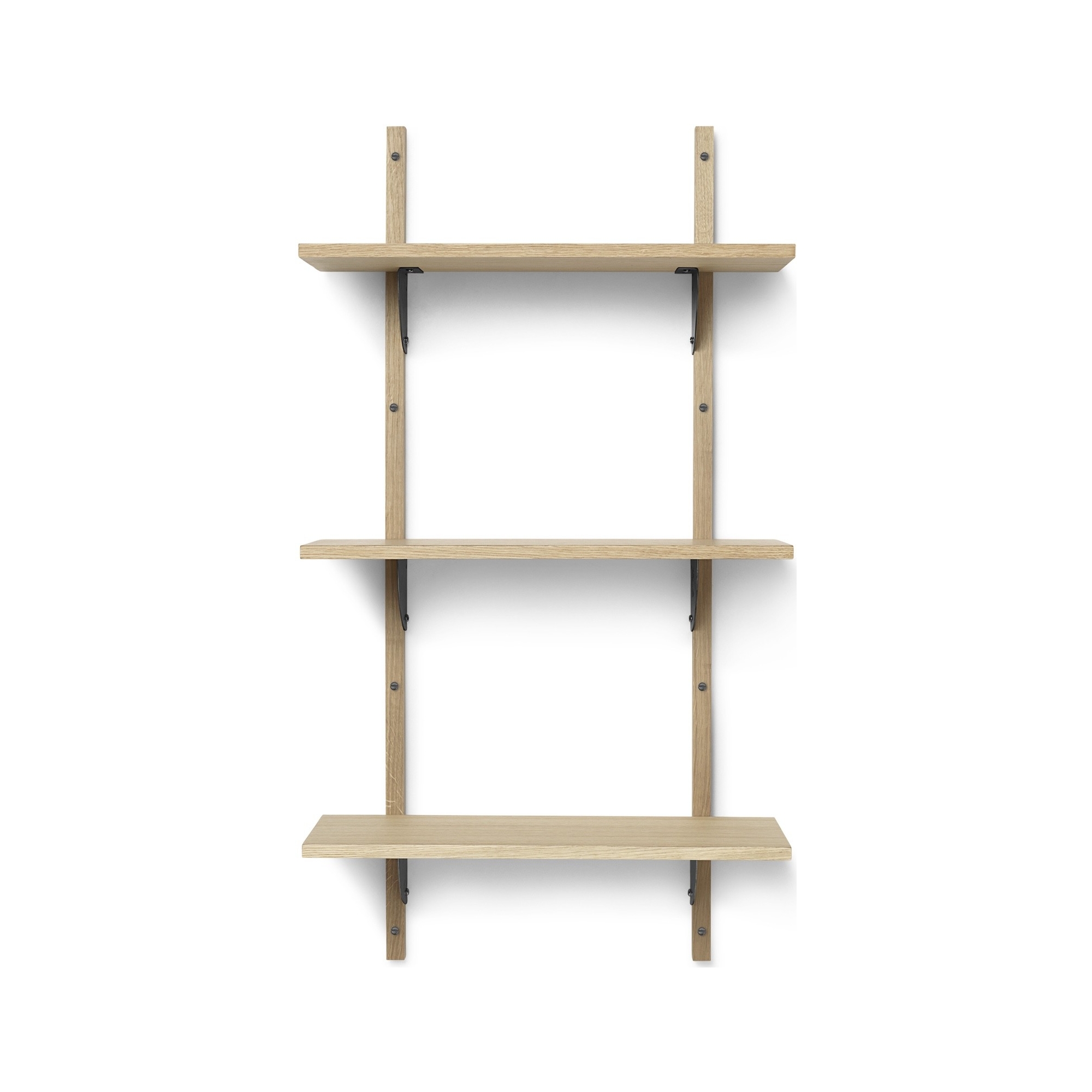 Sector Shelf – Triple and Narrow – Oak / Black brass - Ferm Living