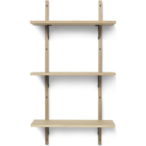 Sector Shelf – Triple and Narrow – Oak / Black brass - Ferm Living