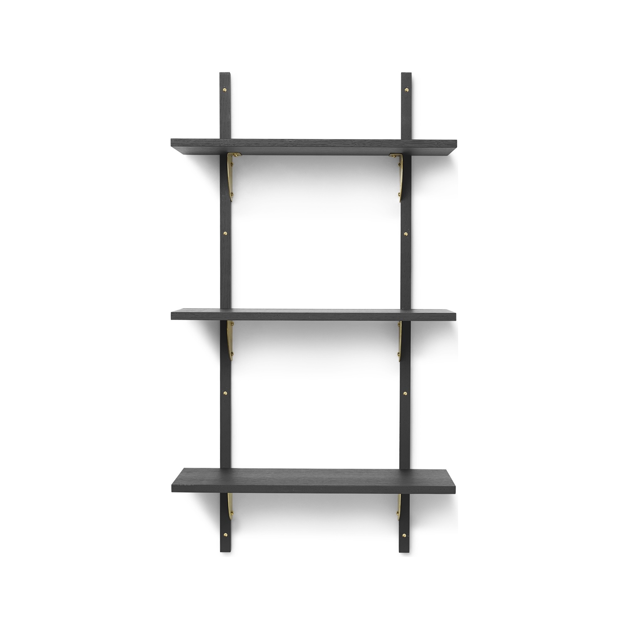 Étagère Sector – Triple et Étroite – Frêne noir / Laiton - Ferm Living