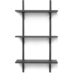 Sector Shelf – Triple and Narrow – Black ash / Black brass - Ferm Living