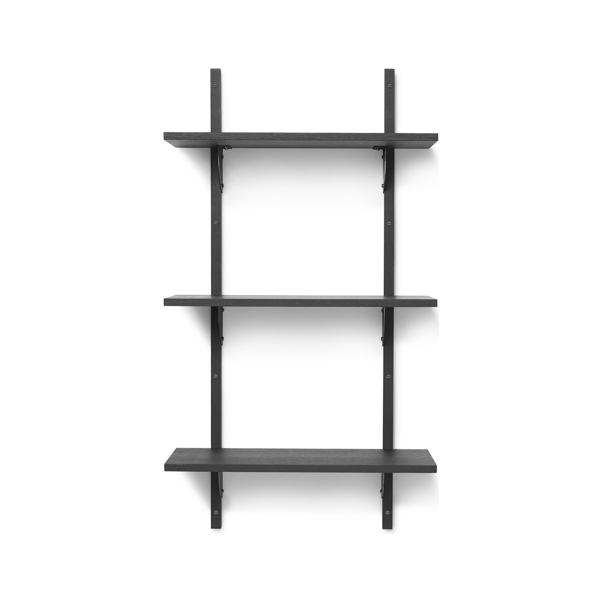 Étagère Sector – Triple et Étroite – Frêne noir / Laiton Noir - Ferm Living