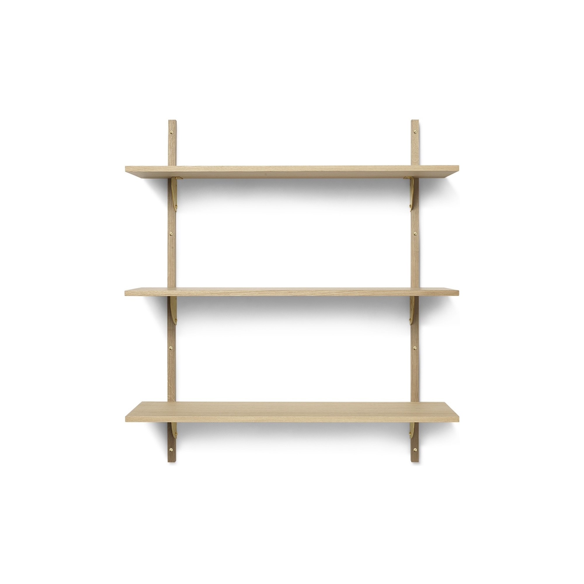 Sector Shelf – Triple and Wide – Oak / Brass - Ferm Living