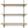 Sector Shelf – Triple and Wide – Oak / Brass - Ferm Living