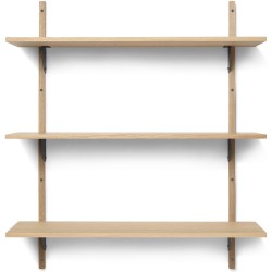 Sector Shelf – Triple and Wide – Oak / Black brass - Ferm Living