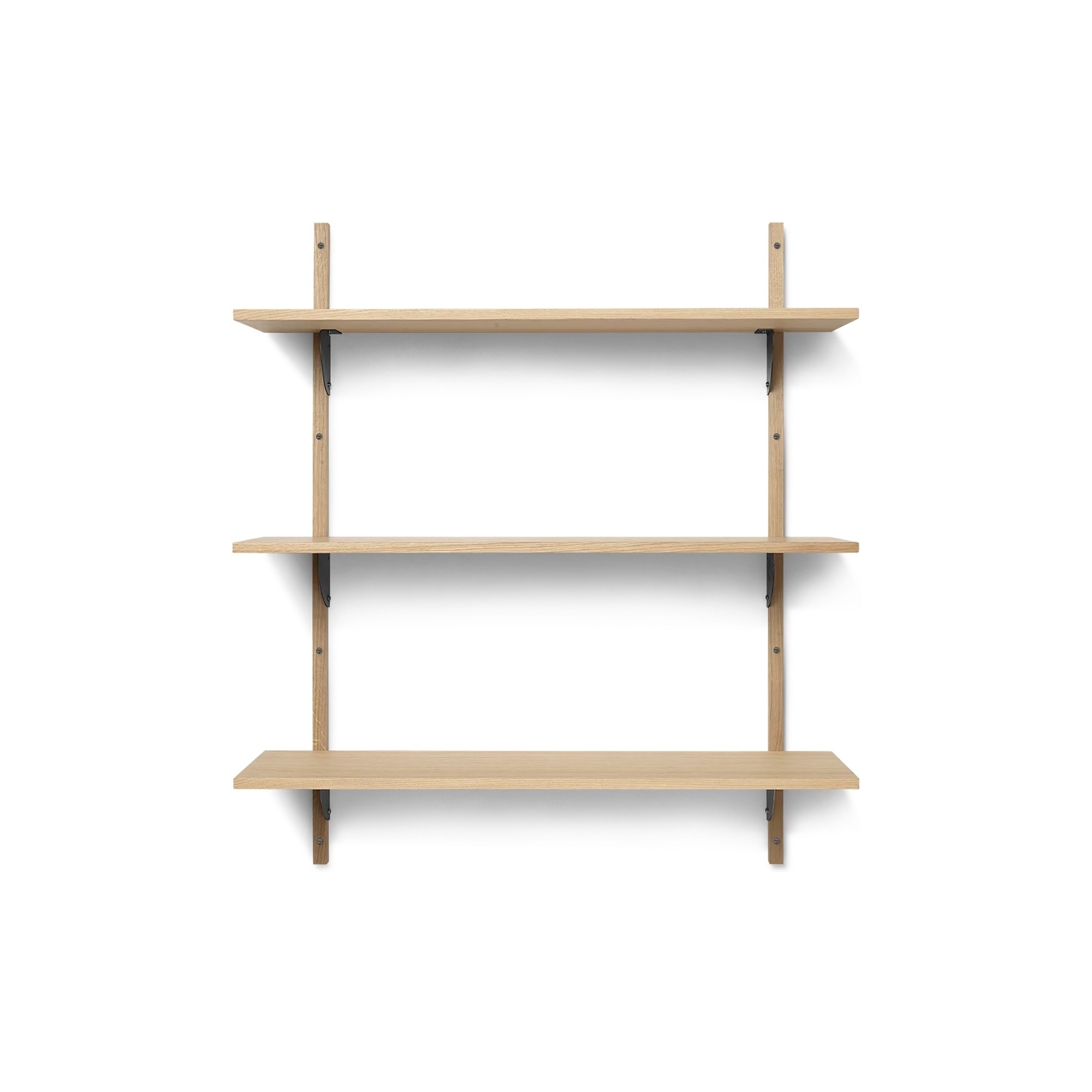 Sector Shelf – Triple and Wide – Oak / Black brass - Ferm Living