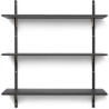 Sector Shelf – Triple and Wide – Black ash / Brass - Ferm Living