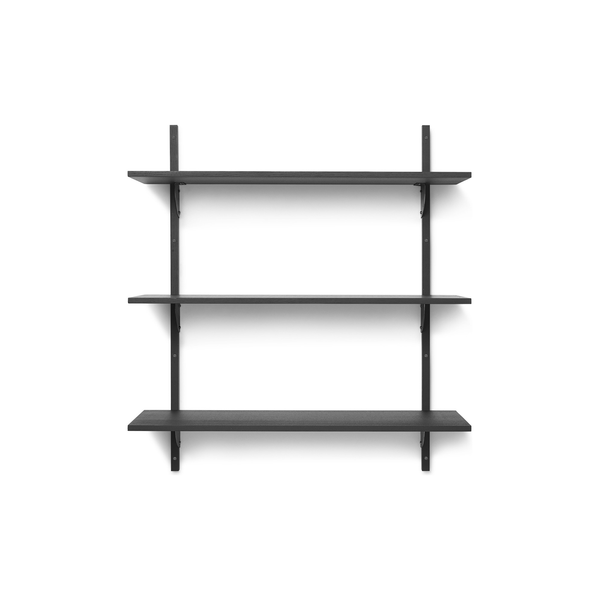 Sector Shelf – Triple and Wide – Black ash / Black brass - Ferm Living