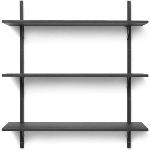 Sector Shelf – Triple and Wide – Black ash / Black brass - Ferm Living