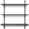 Sector Shelf – Triple and Wide – Black ash / Black brass - Ferm Living