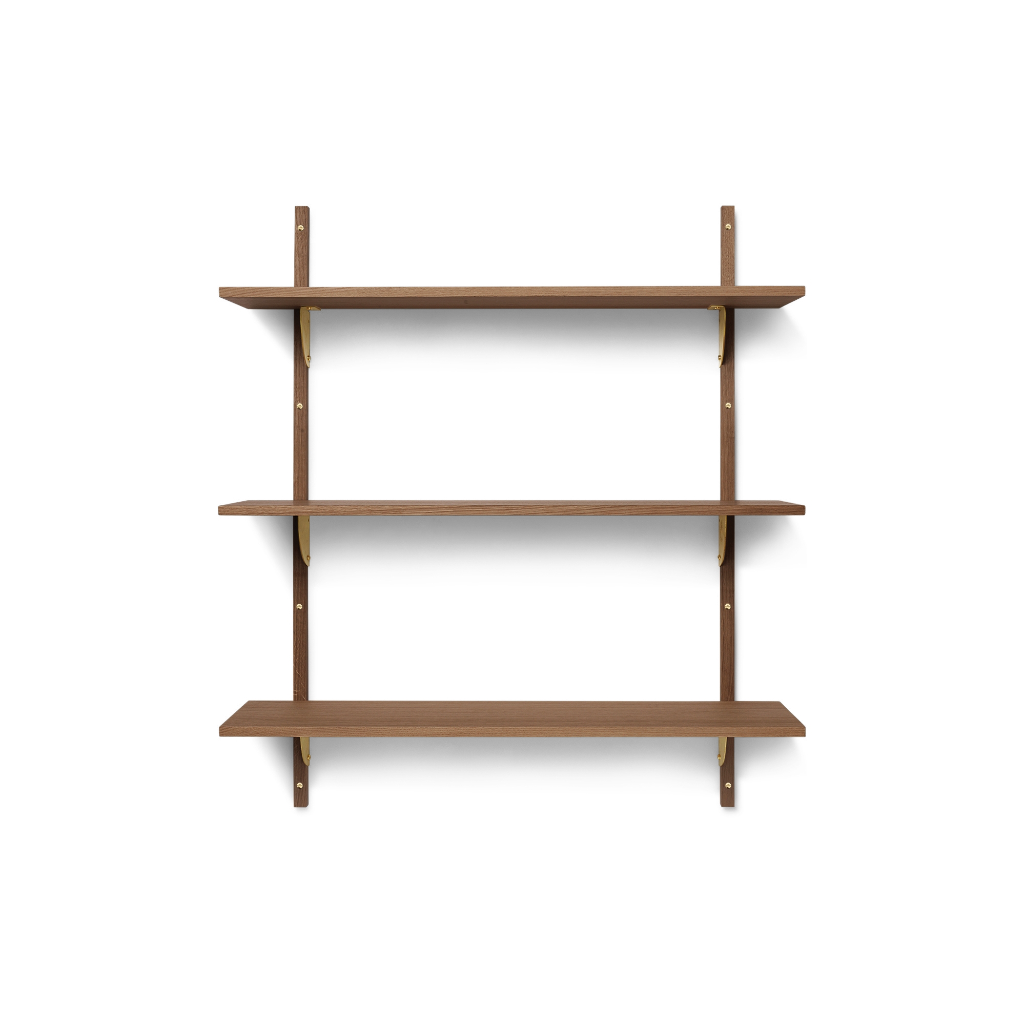 Sector Shelf – Triple and Wide – Smoked oak / Brass - Ferm Living