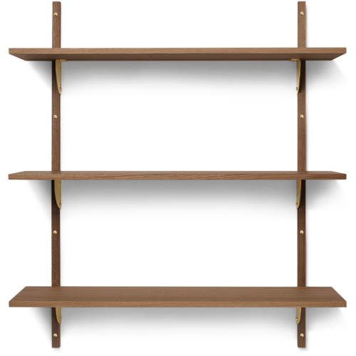 Sector Shelf – Triple and Wide – Smoked oak / Brass - Ferm Living