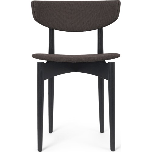 Herman Chair – Upholstered Seat and Backrest – Black painted ash + Grain Chocolate - Ferm Living