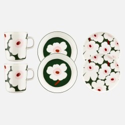 Unikko 163 mug and plate set, 6 pcs - Marimekko