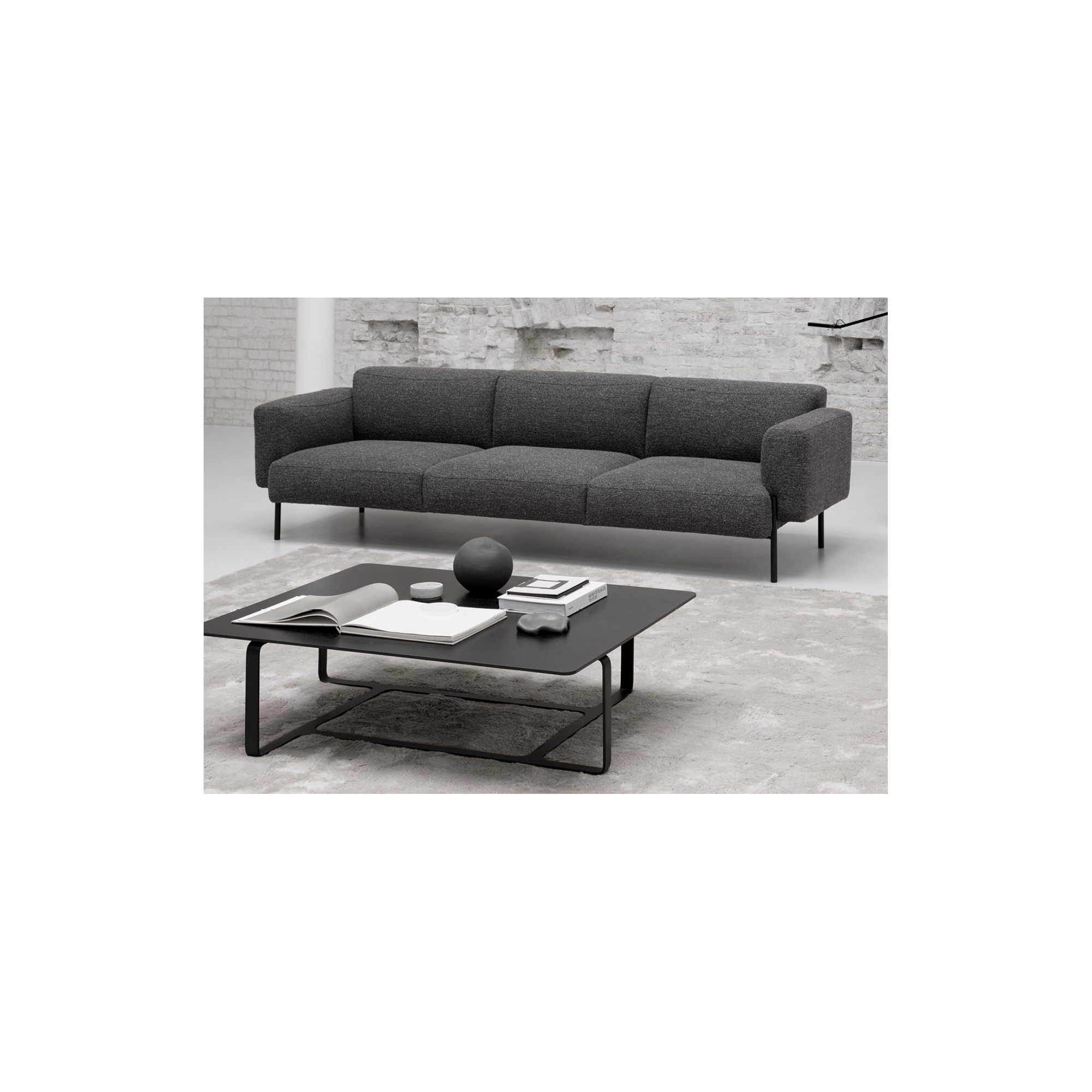 Hang 3-seater sofa - module 6 - Remix 753 fabric / black powder coated legs - OFFER - Wendelbo