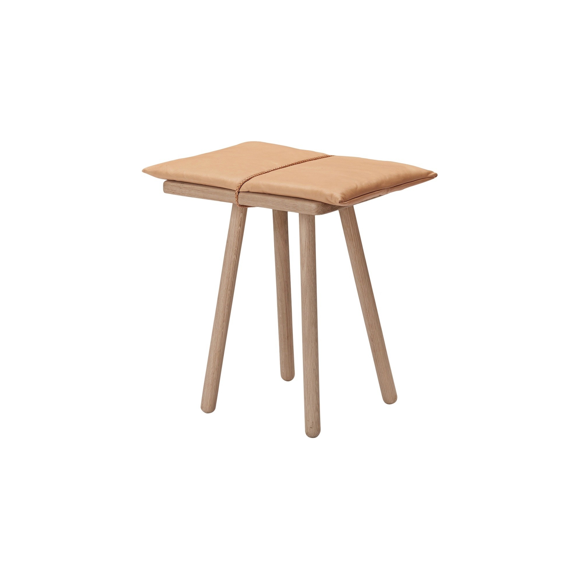 Georg  Jubilee Stool H46 cm –  Oak / Leather - Skagerak by Fritz Hansen