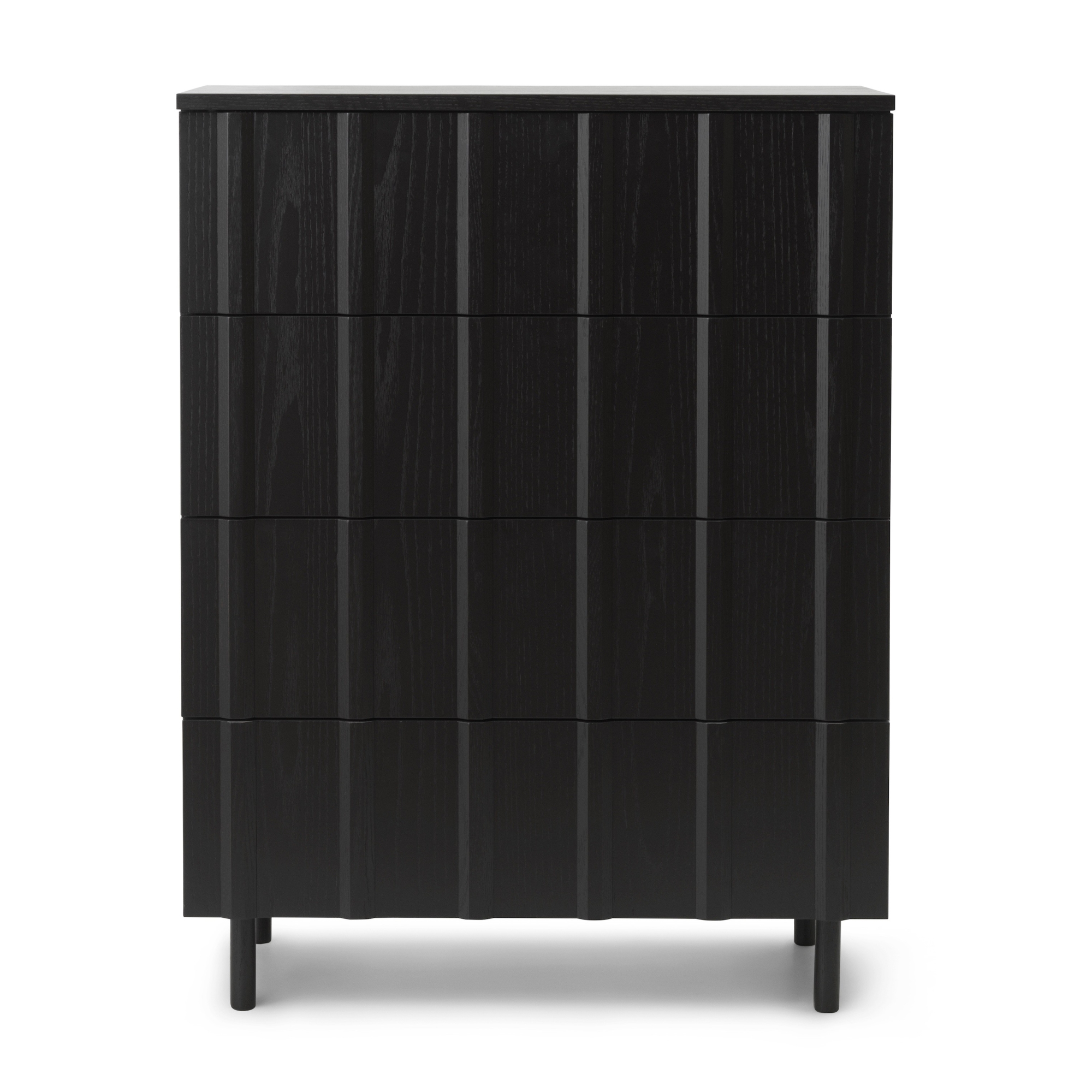 80 x 45 x H104,6 cm – Soft Black – RIB Sideboard - Normann Copenhagen