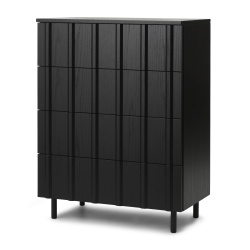 80 x 45 x H104,6 cm – Soft Black – buffet RIB - Normann Copenhagen