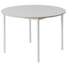 white laminate + plywood edge + white base - Base round table - Muuto