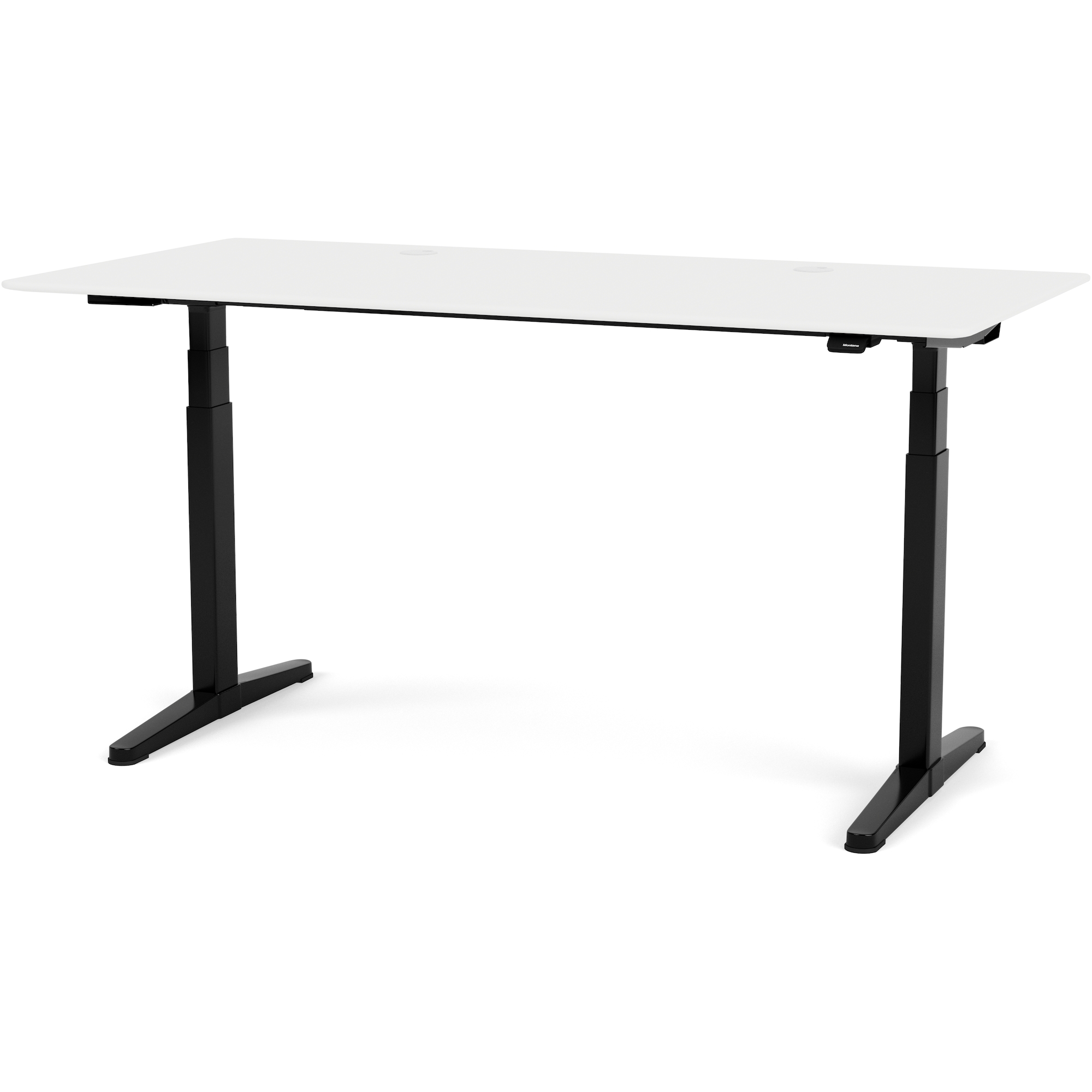 Bureau ajustable HiLow 3 – 160 x 80 cm – Micro stratifié Snow / Base noire - Montana