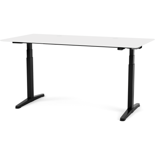 HiLow 3 Adjustable desk – 160 x 80 cm – Micro laminate Snow / Black base - Montana