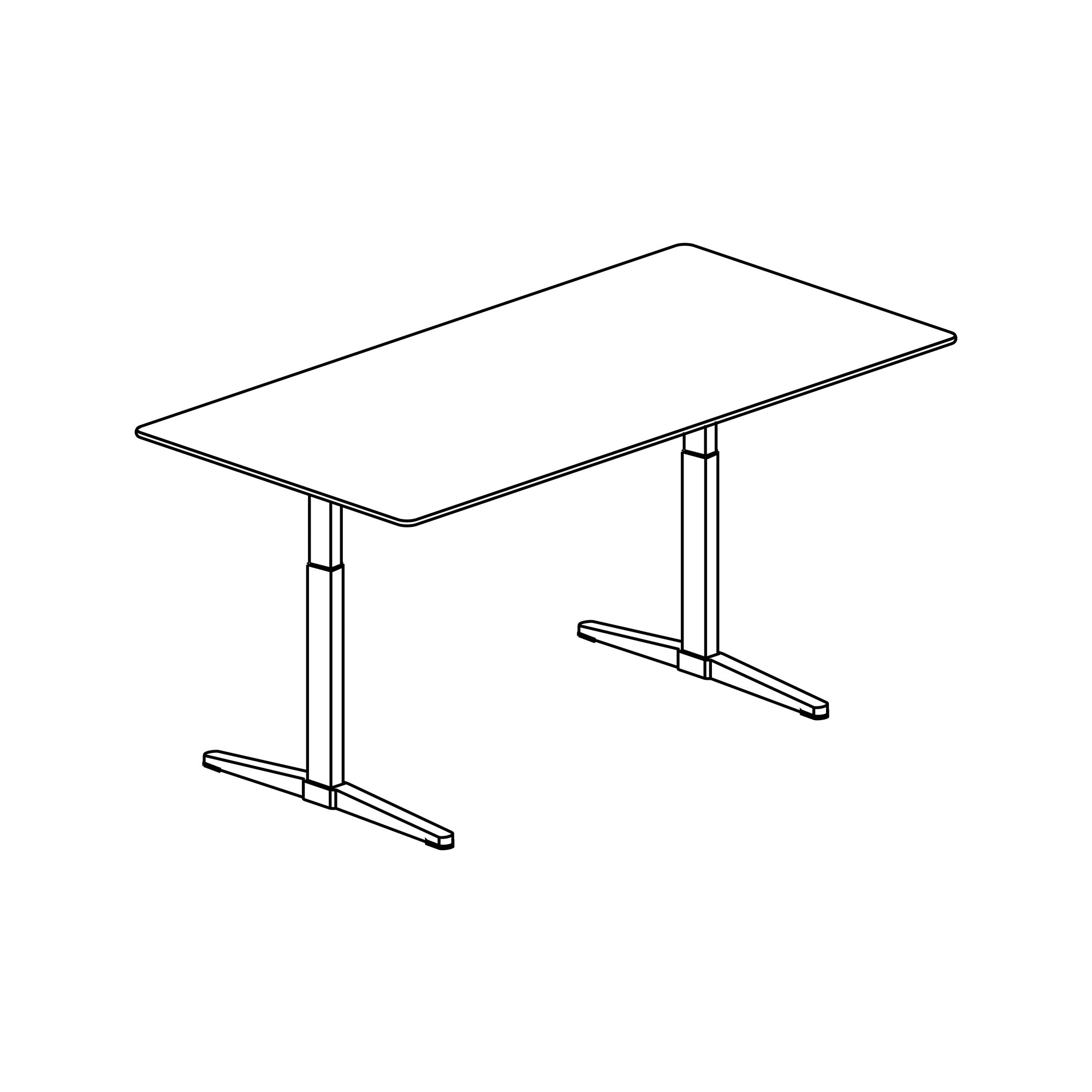 HiLow 3 Adjustable desk – 160 x 90 cm - Montana