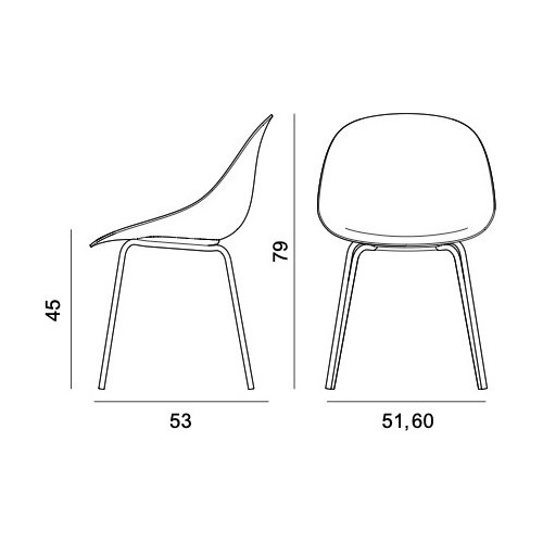 Mat Chair – Without armrest – Front upholstered - Normann Copenhagen