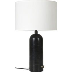 Small Gravity table lamp – Black marble + White lampshade - Gubi