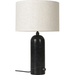 Small Gravity table lamp – Black marble + Canvas lampshade - Gubi