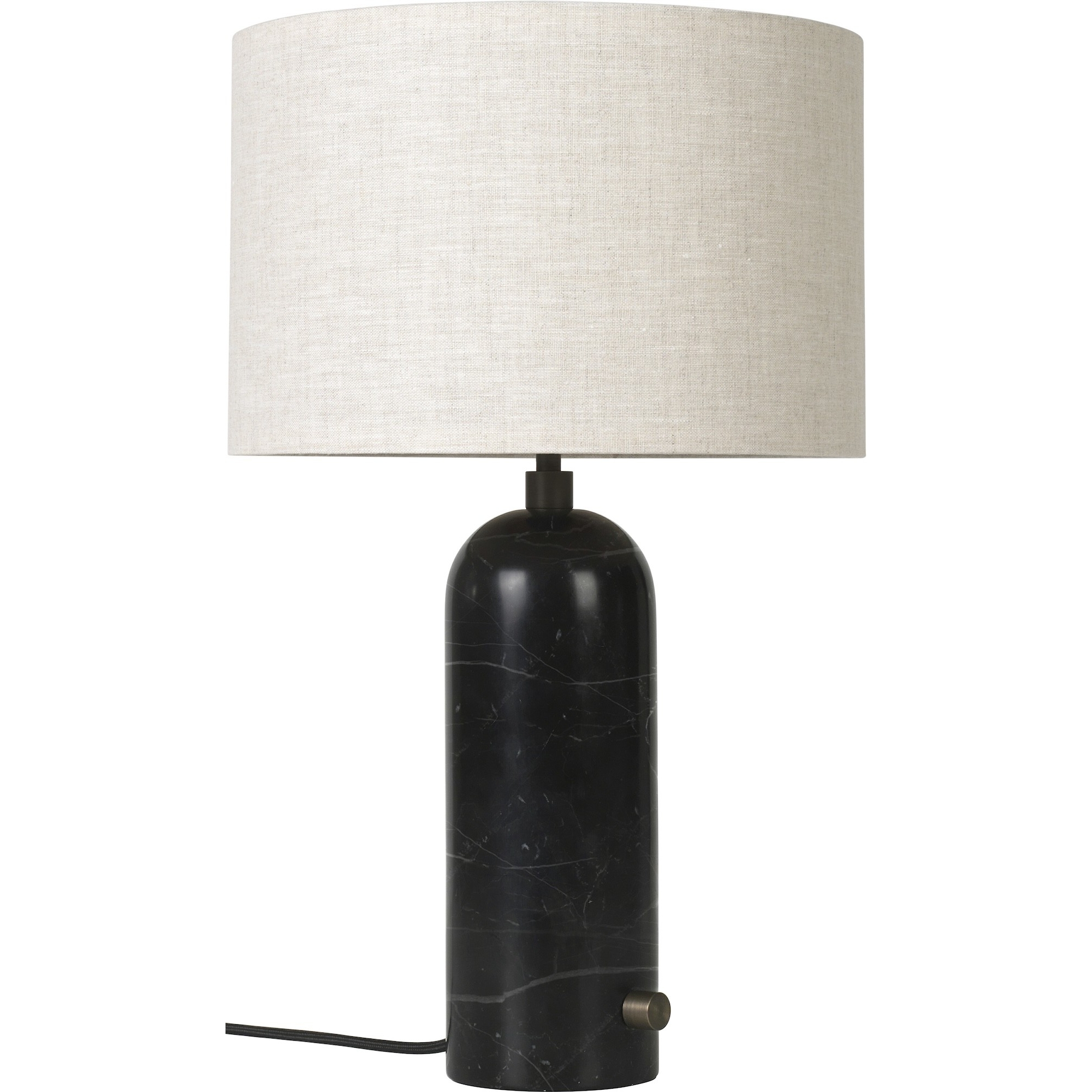 Small Gravity table lamp – Black marble + Canvas lampshade - Gubi