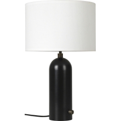 Small Gravity table lamp – Black steel + White lampshade - Gubi